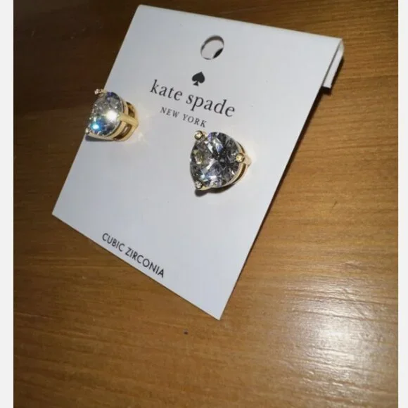 Kate Spade Rise And Shine Clear Crystal Stud Earrings NWT - Picture 2 of 3